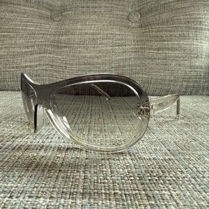 Chanel Clear Oversized Women's Sunglasses with Logo Accent